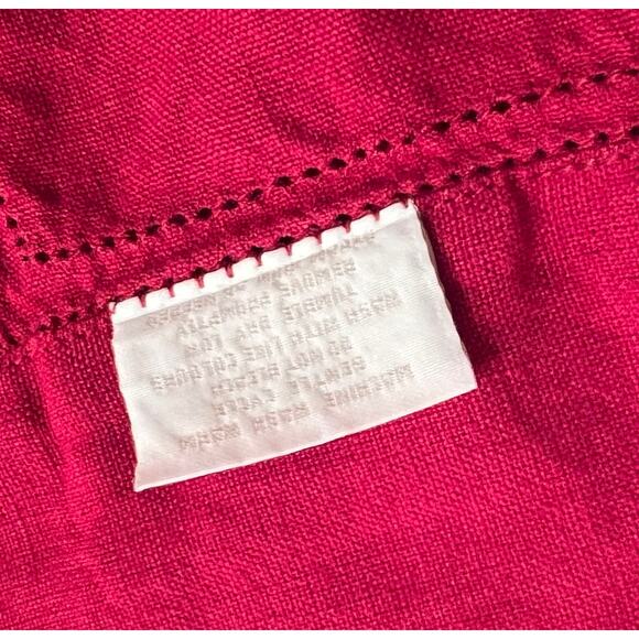 Williams-Sonoma Tablecloth Solid Red 100% Linen Double Hem Stitched 67x120” - Picture 7 of 8